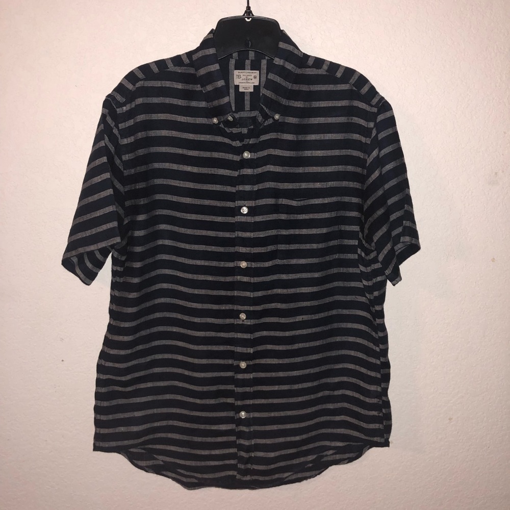 Blue and Grey Button-Down Shirt